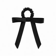 1pc Light Grey Bow Hair Scrunchie - Light Grey - View 4