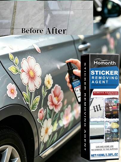 1pc/60ml/100ml Car Sticker Remover, Specially Designed To Precisely Dissolve Stubborn Adhesive Residues, Effortlessly Cleans Various Stickers, Labels, And Glue Marks From Car Exteriors To Home Surfaces, Suitable For Most Materials Including Metal, Glass, Paint, Ceramic, Wood, And Plastic