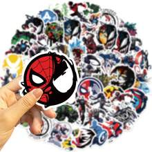 Marvel 50张漫威和蜘蛛侠贴纸，动漫超级英雄贴纸，时尚复仇者联盟主题贴纸包，适用于水瓶、笔记本电脑、滑板、手机、剪贴簿、青少年和成人。 - 彩色 - 查看 2