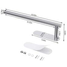 Kitchen Paper Towel Holder, Cling Film Rack, Adhesive Toilet Paper Holder, Napkin Holder, Cabinet Organizer, Towel Rack, Dishcloth Rack, Plate Rack, Stainless Steel Wall Mount, Kitchen Storage, Bathroom Accessories, Back To School Essential - A - 查看 9
