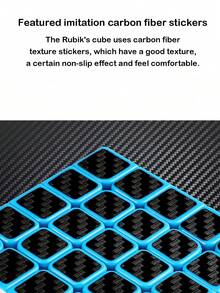 3x3x3 碳纤维魔方玩具，初学者适用，丝滑，经典 3 层拼图玩具，颜色多样，缓解压力和提高魔方速度 - 粉色 - 查看 5