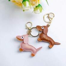 Personalized Dachshund Dog Keychain, Custom Name Leather Sausage Dog Key Ring, Cute Pet Keychain For Bag, Car Key, Gift For Dog Lovers - Multicolor - View 7