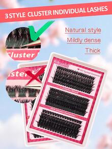 Rikuaild 200/280 片蓬松睫毛簇 50D 60D 80D 100D 单根浓密自然纤细簇状睫毛嫁接 D 卷度 8-16mm 混合托盘仿貂毛睫毛 可重复使用 DIY 居家化妆 - D - 查看 3