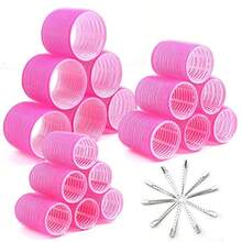 Tạo những lọn tóc xoăn bồng bềnh quyến rũ mà không gây hư tổn do nhiệt với bộ 28 lô cuốn tóc màu đỏ hồng thời trang của chúng tôi! - Nhiều màu - Xem 12
