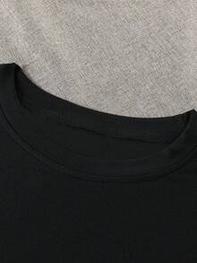 Graphic Print Drop Shoulder T-Shirt, Short Sleeve Crew Neck Casual Top For Spring & Summer, Women's Clothing - 預設圖1 - 查看 3