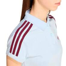 Adidas Originals Firebird Trefoil Sport Knit Slim-Fit Turtleneck Polo Shirt | Women's Short-Sleeve Casual Top - 淺藍色 - 查看 4
