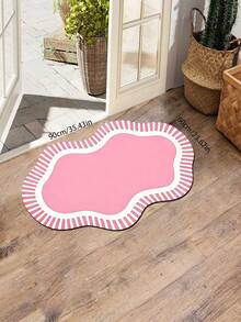 1pc Modern Pink Striped Creative Carpet, Soft And Elegant Decor Rug For Living Room And Bedroom, Washable Area Rug, Home Decor, Graduation Gift - Multicolor - View 4