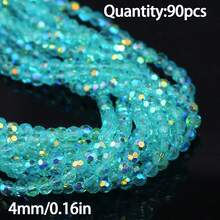90-163 piezas Cuentas facetadas multicolor, cuentas sueltas para hacer joyas DIY como pulseras, collares, tocados, pendientes, suministros de artesanía de cuentas hechas a mano - Cuentas de vidrio hechas en casa - Ver 16