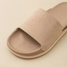 1 pieza Chanclas de verano para mujer con suela gruesa y suave, ligeras y portátiles con absorción de impactos para relajarse, para uso interior y exterior, fáciles de limpiar y antideslizantes, sandalias de estilo nórdico flexibles de EVA y cuero - Rosa vieja - Ver 8