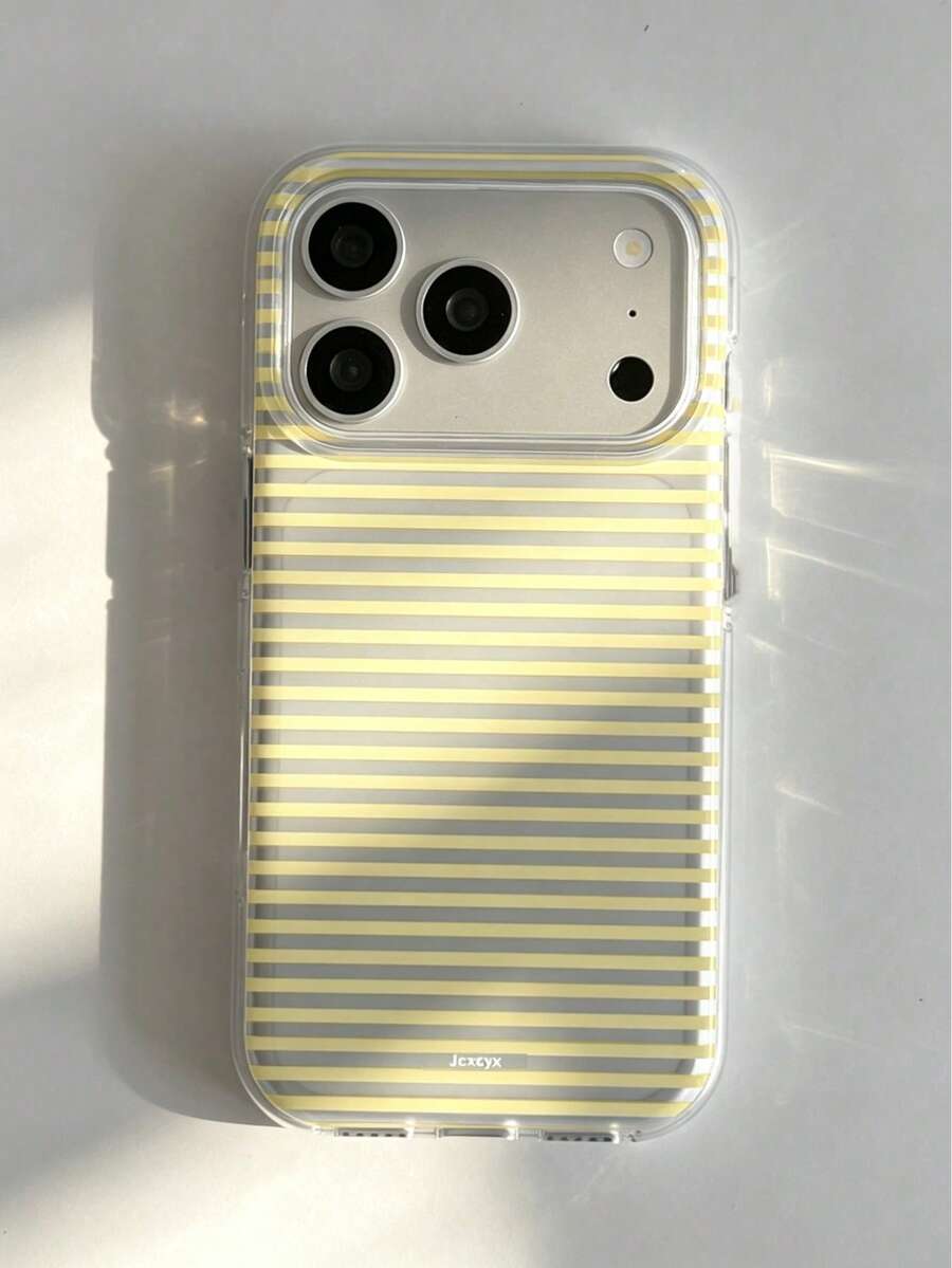 Retro Ripple Plaid Phone Case Compatible With Apple 17 11 12 13 14 15 16 Pro Max Plus, Glossy Protective Cover, Autumn/Winter