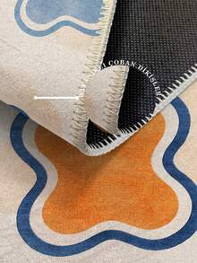 Alfombra de área moderna, redonda, lavable y antideslizante - Alfombra suave y delgada para sala de estar, alfombra de cocina y pasillo, alfombra decorativa para el hogar - Mostaza Amarilla - Ver 4