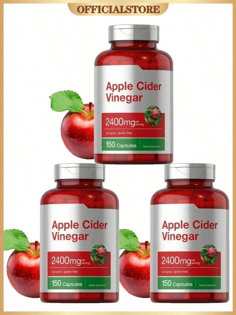 Horbäach Apple Cider Vinegar Capsules – 2400mg Per Serving – High-Potency ACV From Fermented Apples – 150 Capsules – Non-GMO, Gluten-Free, Quick Release - 3 - View 1