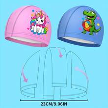 Babous Bonnet de bain en PU à motif de dessin animé, bonnet de bain en PU élastique de haute qualité, beau & mignon, choix de cadeau idéal - Multicolore - Voir 5