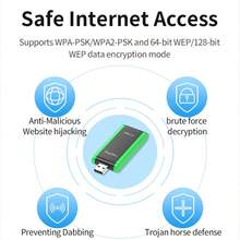 VegGieg 1400Mbps USB WiFi 接收器 雙頻 2.4G/5G 高增益 5dBi 天線 適用於桌上型電腦 筆記型電腦 PC Windows 11 10 隨插即用 - 彩色 - 查看 10