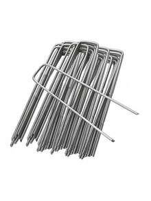 20/50 chiếc cọc làm vườn mạ kẽm, đinh chữ U chống gỉ, dùng để cố định hàng rào, ống tưới, bãi cỏ, vải che phủ cảnh quan, cọc đa năng cố định hoa, dụng cụ làm vườn. - In đậm - Xem 12