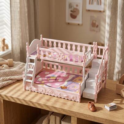 6.3 Inch Doll Doll Accessories, Furniture, Bunk Bed For Princess, Easter, Halloween, Christmas Gifts
