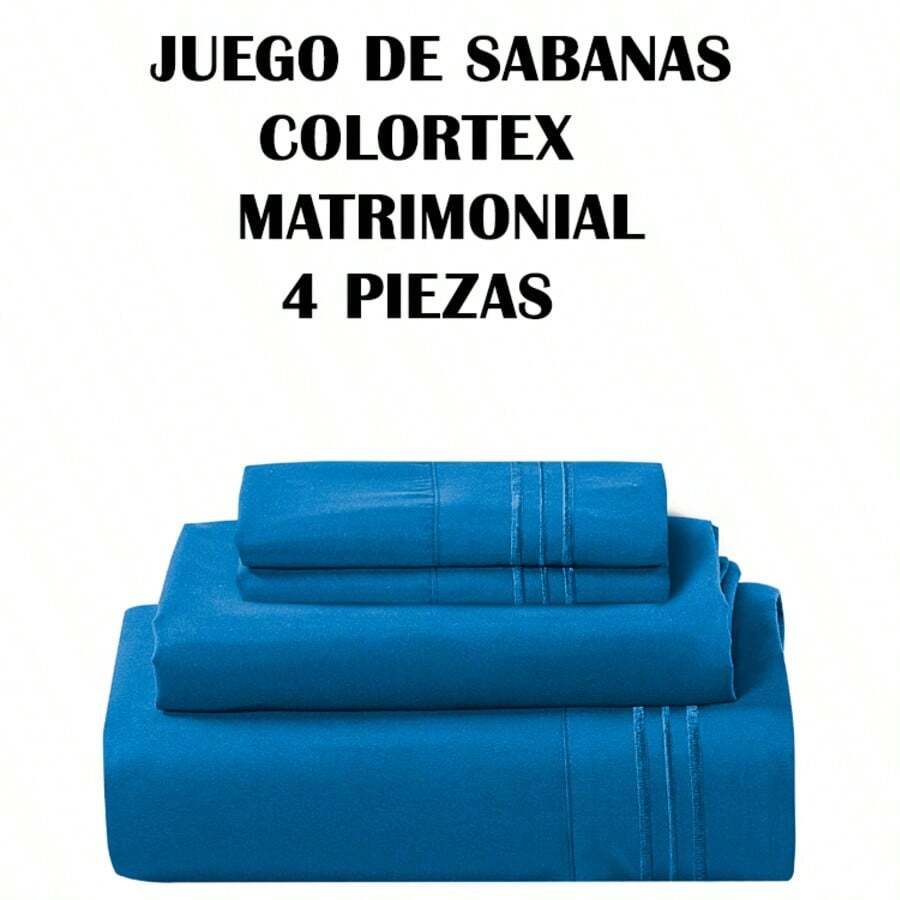 Juego de Sábanas COLORTEX 2000 Hilos En tamaño MATRIMONIAL 4 piezas con medidas 203cmx240cm. Maxima suavidad. - Jade - Ver 1