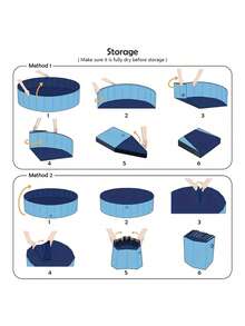 Portable Foldable Pet Bathing Tub, Suitable For Small/Medium/Large Dogs & Cats, Movable Swimming Pool Cleaning Supplies - Multicolor - View 3