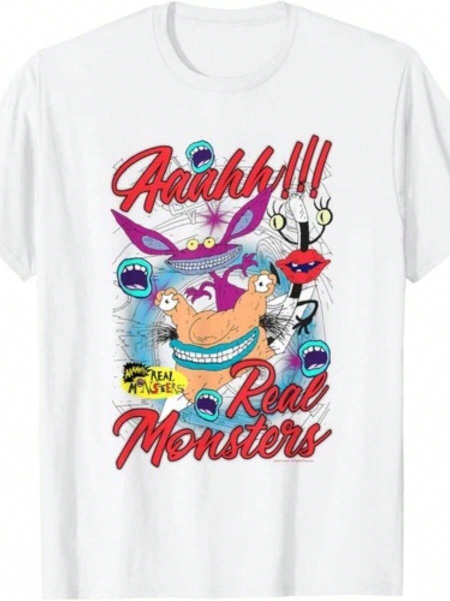 Aaahh!!! Real Monsters Main Monsters Airbrush T-Shirt - màu đen - Xem 1