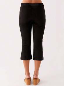 Women's Y2K Summer Capri Pants Low Waist Solid Color Polka Dot Print Slim Fit Cropped Trousers For Summer Going Out Dating Outfits Summer Clothing - 黑色 - 查看 4