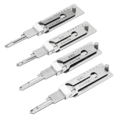 4件套专业开锁工具套装 SC1 SC4 KW1 KW5，适用于开启各种锁具，包括门锁和汽车锁。