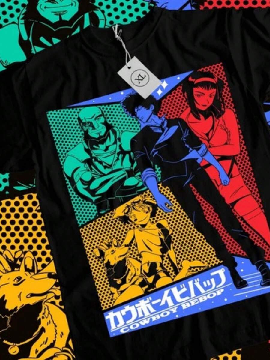 Cowboy Bebop T-Shirt Mirror Anime Manga Mom Gift Funny Shirt - Black - View 1