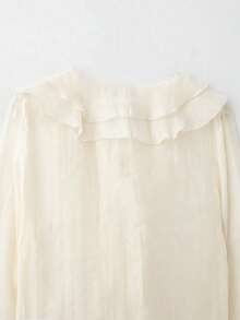 Blouse élégante et à la mode à volants superposés pour femmes, blanc printemps/été - Blanc - Voir 9