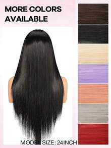 Tóc giả ren phía trước màu đen Yaki, dài 30 inch, mật độ 180, mềm mại, thẳng xoăn, dành cho nữ, tóc con, tóc giả tổng hợp, chịu nhiệt, không cần keo dán. - Nhiều màu - Xem 8