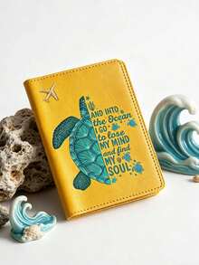 1pc Unisex Cartoon Sea Turtle Pattern Passport Cover, Multifunctional Portable PU Leather Wallet For ID/Bank Card/Cash, Suitable For Travel, Business, Back To School, Minimalist & Fashionable Passport Holder, Travel/Back To School Essential - Multicolor - View 17
