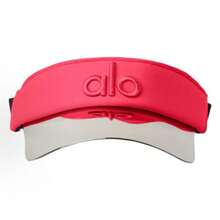Alo Yoga Logo Embroidered Outdoor Sports Sun Hat, Open Top Hat, Adjustable Buckle Tennis Cap, Unisex Couple Style, Red - 查看 2