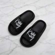 Dép xốp trẻ em EVA nhẹ, chống trượt, đế mềm, kiểu dáng dễ thương, quai đơn giản, đế dày cho bé trai, dép đi biển. - màu đen - Xem 12