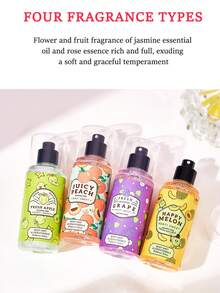 1-Piece Premium Fruit Scented Mist Set - 88ml Vibrant Patterned Transparent Spray Bottles, Luxury Alcohol-Free Long-Lasting Refreshing Body Care Mist Collection For Summer Vacations & Daily Self-Care - Multicolor - View 6
