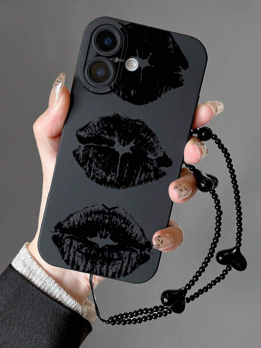 1 Piece, Free Shipping, Local Delivery, Accessories Not Included, Phone Case Compatible With Red Lip Pattern Mirror And Drop Protection. - 多色 3 - 查看 1
