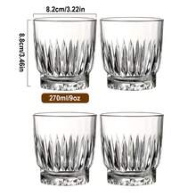 4个玻璃咖啡杯，8盎司/9盎司/11.3盎司可叠放饮用玻璃杯，透明咖啡杯，适用于卡布奇诺、拿铁、意式浓缩咖啡、美式咖啡、茶包、饮料，耐热咖啡杯 - 彩色 - 查看 9