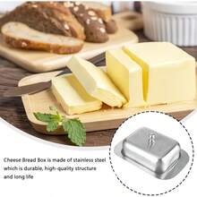 1pc/2pcs Stainless Steel Butter Dish With Lid, 7.3 Inch Rust-Proof Butter And Cheese Storage Container, Cheese And Bread Keeper For Countertop And Refrigerator, Easy To Clean - Kitchen Cheese Container, Kitchen Accessories, Kitchen Gadgets, Gift For Friends/Elders, Cheese & Butter Festival, Easter, Holiday Gift - View 3