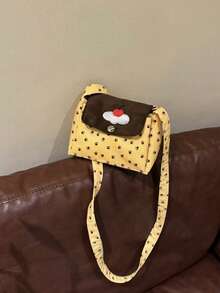 Cute Japanese/Korean Style Pudding Cake Shoulder/Crossbody Bag, Versatile Daily/Work Commute Bag With Small Storage, New Arrival - Multicolor - View 3