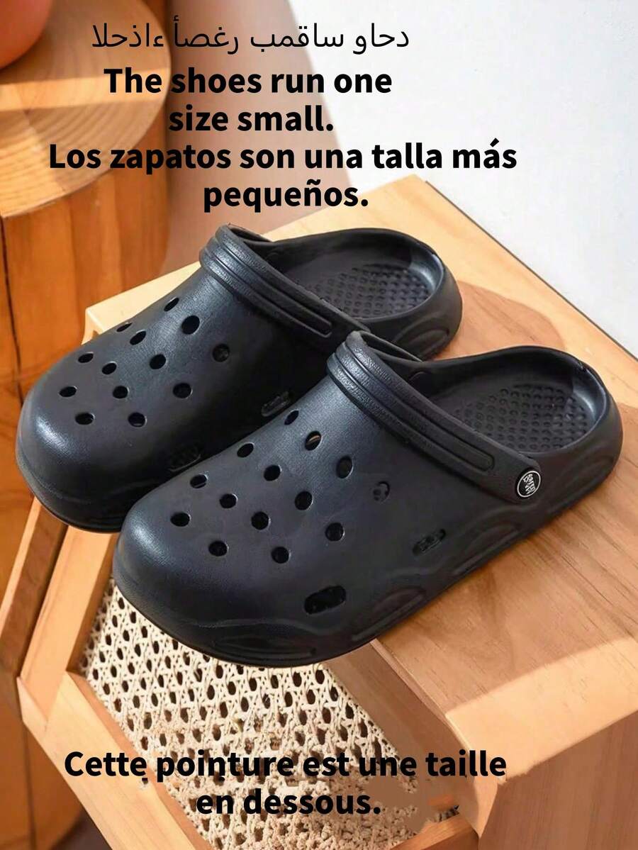 1 Pair Unisex Casual Breathable Slip-On Sandals, Lightweight Flat Outdoor/Indoor Slippers, Suitable For Couples, Beach & Seaside
