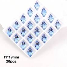 11*19mm, 20pcs/Pack, Diamond Shaped Flat Bottom Double Hole Exquisite Glass Rhinestones, For Sewing Wedding Dresses, Handbags And Shoes, Jewelry Making, Handicraft Accessories - 11*19mm 20pcs - View 18