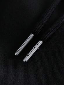 Men's Casual Drawstring Waist Pants With Side Pockets, Suitable For Outdoor Sports And Daily Wear, All Season - Black - View 5