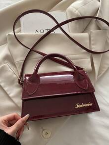 1 buah Tas Tangan Wanita Baru Berkualitas Tinggi, Desain Flap, Tas Persegi Kapasitas Besar, Cocok untuk Belanja, Kencan, Semua Musim, Tas Bahu Minimalis Bergaya dengan Tali yang Dapat Dilepas dan Disesuaikan - Burgundy - View 10