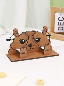 1pc Cute Wooden Cartoon Alpaca Shaped Eyeglasses Holder Stand, Creative Desktop Fashion Glasses Display & Storage Rack, Novelty Eyewear Organizer For Home Office Desk Decor - Eyeglasses Frames - View 5