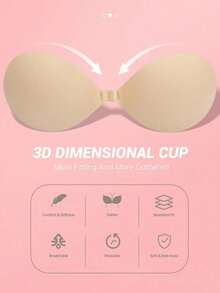 2 Pairs Women's Adhesive Silicone Invisible Push-Up Strapless Bras | Instant Breast Lift, Suitable For Backless Evening Gowns And Special Occasions - 彩色 - 查看 8