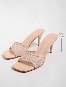 Mẫu sandal cao gót mũi nhọn quai ren, kiểu dáng thanh lịch, gợi cảm dành cho nữ, hàng mới về mùa hè 2026. - Màu be - Xem 8