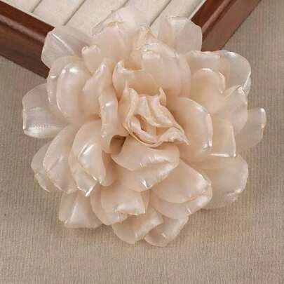 Przesadna wielowarstwowa ręcznie robiona damska broszka z dużym kwiatem z róży z gazy, spinka do włosów, kapelusz, dodatki odzieżowe