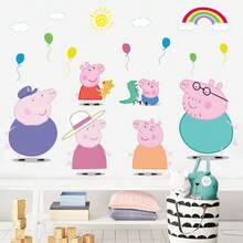 Peppa Pig Family Creative & Fun Bathroom Stickers Decor, Including Cartoon Characters Peppa And George. Cute Waterproof Stickers For Bathroom, Kitchen, Living Room - XZPQ07 - View 4