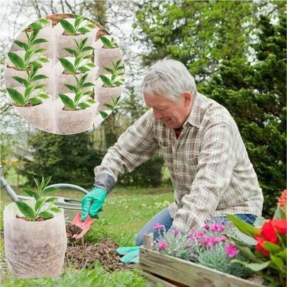 100 túi trồng cây không dệt, chậu ươm thoáng khí, túi trồng cây dùng trong nhà và ngoài trời, cũng như trong nhà kính.