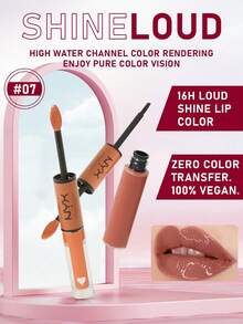 NYX Shine Loud 高光澤唇彩口紅 #Global Citizen (中性裸色) 6.8ml/0.24 Oz | 持久亮唇釉 | 防移染 | 超反光、不黏膩妝效 | 不移位、不暈染、不褪色 | 輕盈 | 雙頭設計 - 全球公民 - 查看 10