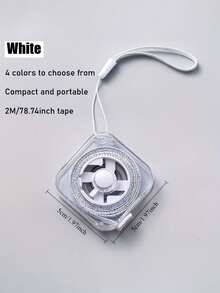 2m/6ft Cute Mini Soft Tape Measure, Portable Retractable Locking Mechanism And Clear Cm/Inch Markings - Suitable For Tailoring, Home, Waist, Bust, Height Measurement - Easy To Store, Wipeable Transparent Shell And Hanging Ring - A - View 2