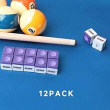 GSE Games & Sports Expert 12-Pack Of Billiard/Pool Cue Chalks, Billiard Pool Table Accessories For Home/Tournament Use (6 Colors Available) - Purple - View 3