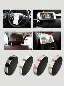 Mini Round Magnetic Car Phone Holder, Dashboard Air Vent Mount, Alloy Clip, Random Color. Mini Multi-Functional Magnetic Holder For Mobile Phone, Car Dashboard, Air Vent, Magnetic Metal Holder For Android, Gift For Birthday, Car Accessories - A - View 4